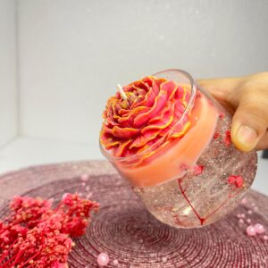 Peony flower candle